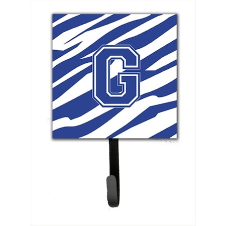 Carolines Treasures Letter G Initial Tiger Stripe Blue And White Leash Holder Or Key Hook CJ1034-GSH4